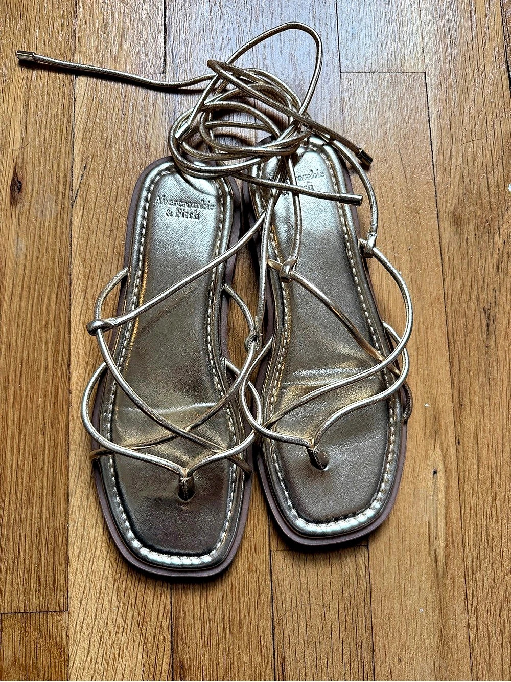 Abercrombie & Fitch Gold Strappy Sandals
